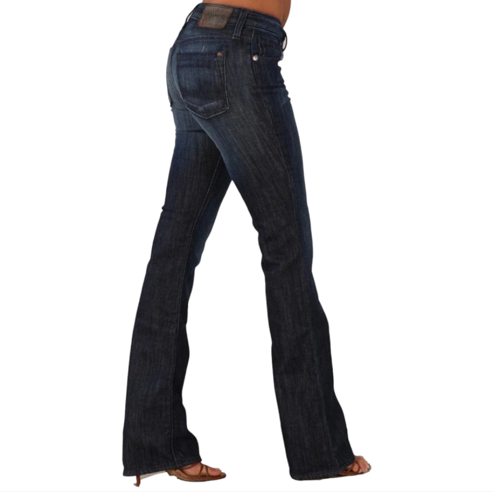 CHIP & PEPPER "Stella San" wide leg flare dark wash jeans sz 31x35.75L TALL y2k